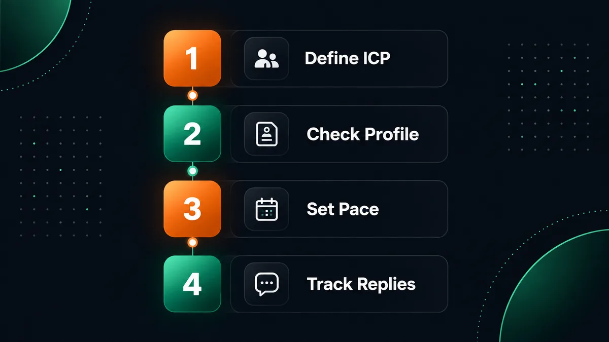 linkedin outreach for financial coaches prep checklist define ICP check profile set pace track replies