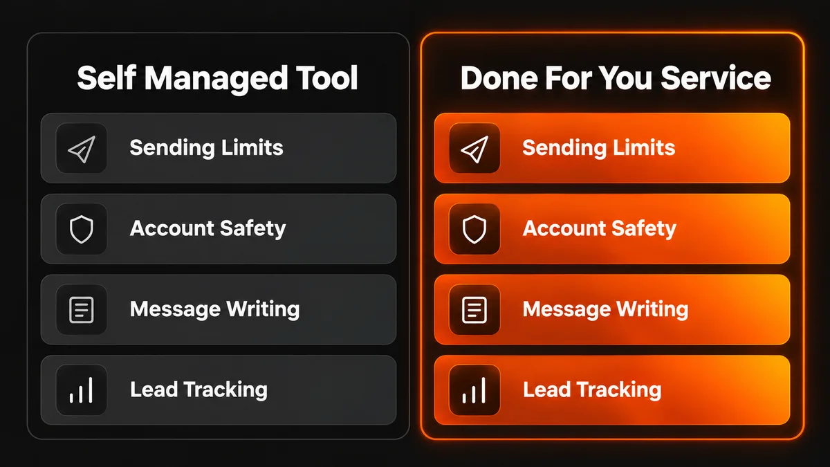 linkedin outreach for interview coaches diy tool versus done for you comparison